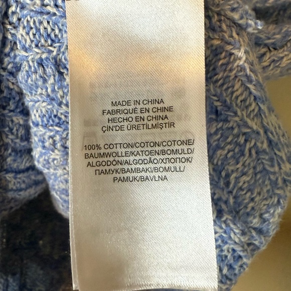 Lauren Ralph Lauren Blue Cable Knit Boatneck Long Sleeve Sweater Medium - Picture 5 of 6